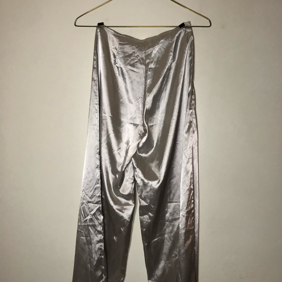 PrettyLittleThings.com Silver Satin Cargo Pants - Picture 5 of 6
